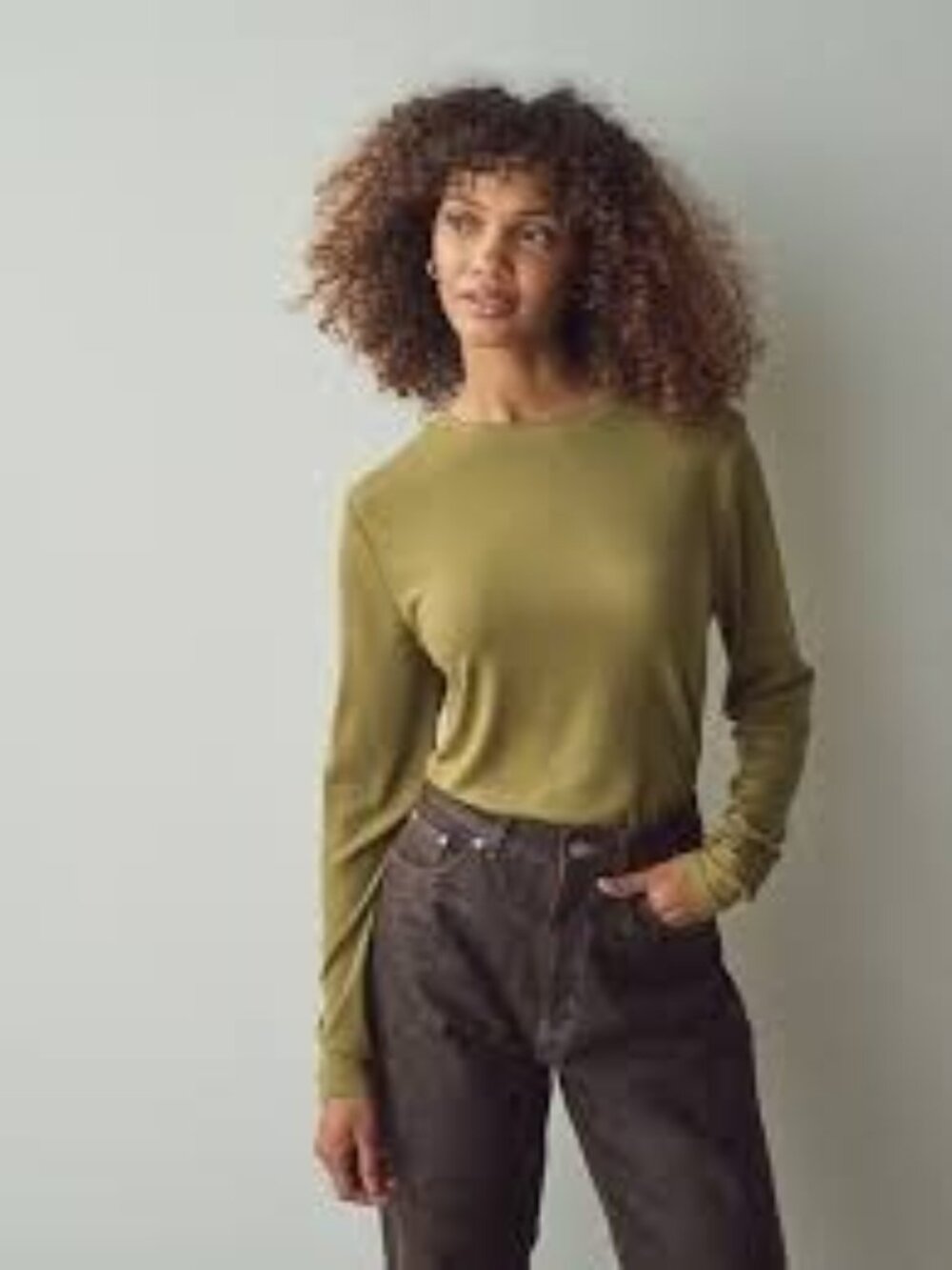 Rag & Bone Olive Green Lightweight Long Sleeve Sweater – Size XS Minimalist